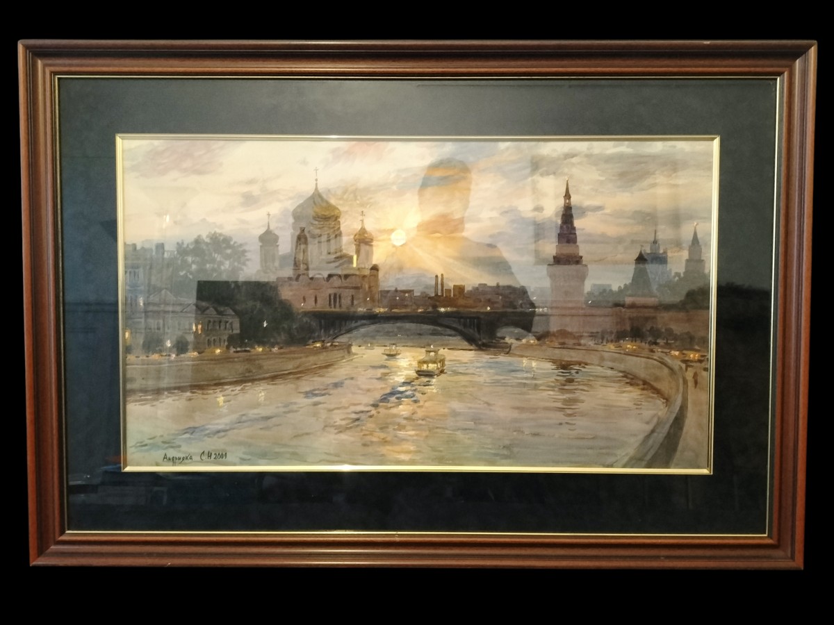 Andriyaka Sergey Nicolaevich aquarelle " vue de Moscou" Peintre russe