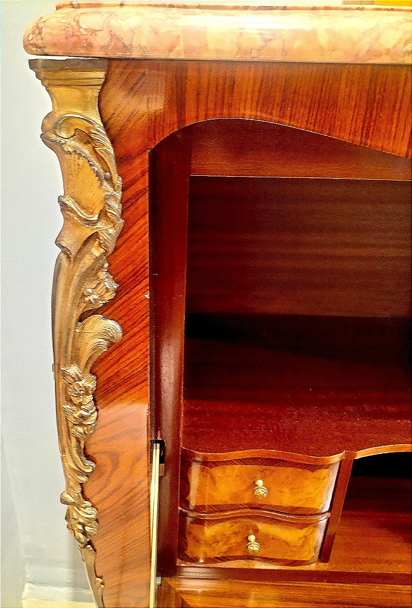 Secrétaire en marqueterie style Louis XV-photo-2