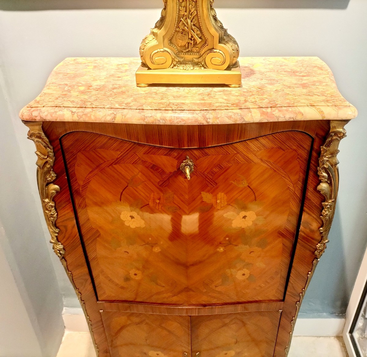 Secrétaire en marqueterie style Louis XV-photo-4