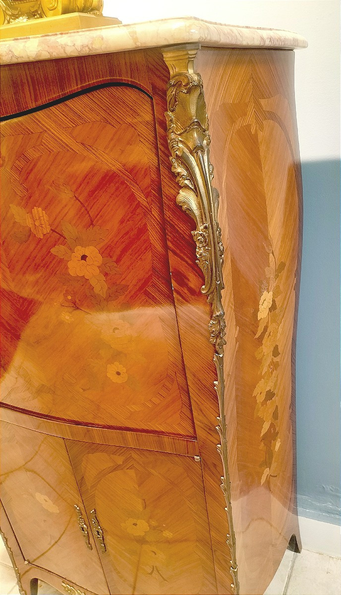 Secrétaire en marqueterie style Louis XV-photo-5