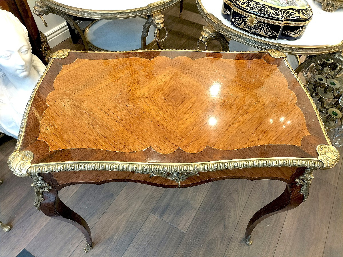 Table de salon pouvant former petit bureau Époque Napoléon III -photo-4