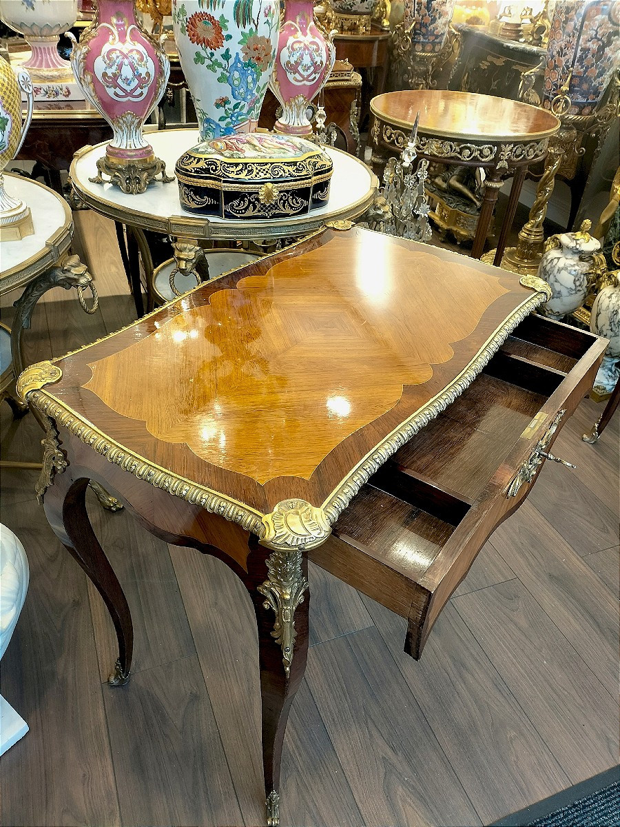 Table de salon pouvant former petit bureau Époque Napoléon III -photo-1