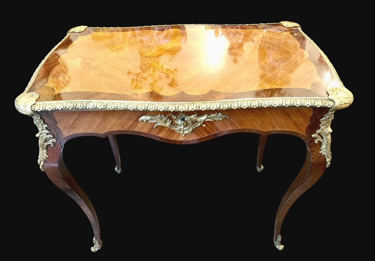 Table de salon pouvant former petit bureau Époque Napoléon III -photo-7