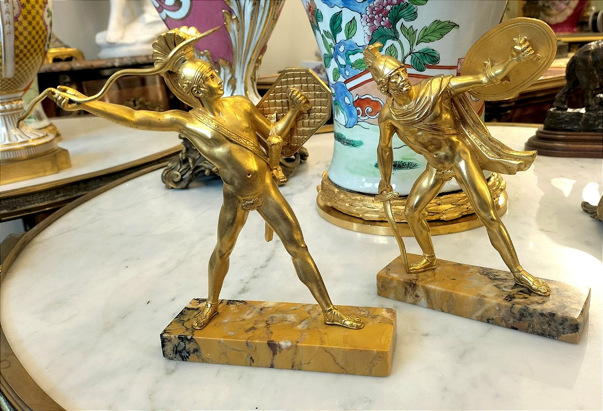 Pair Of 19th-century Neoclassical Style Gilt Bronze Sculptures -photo-3