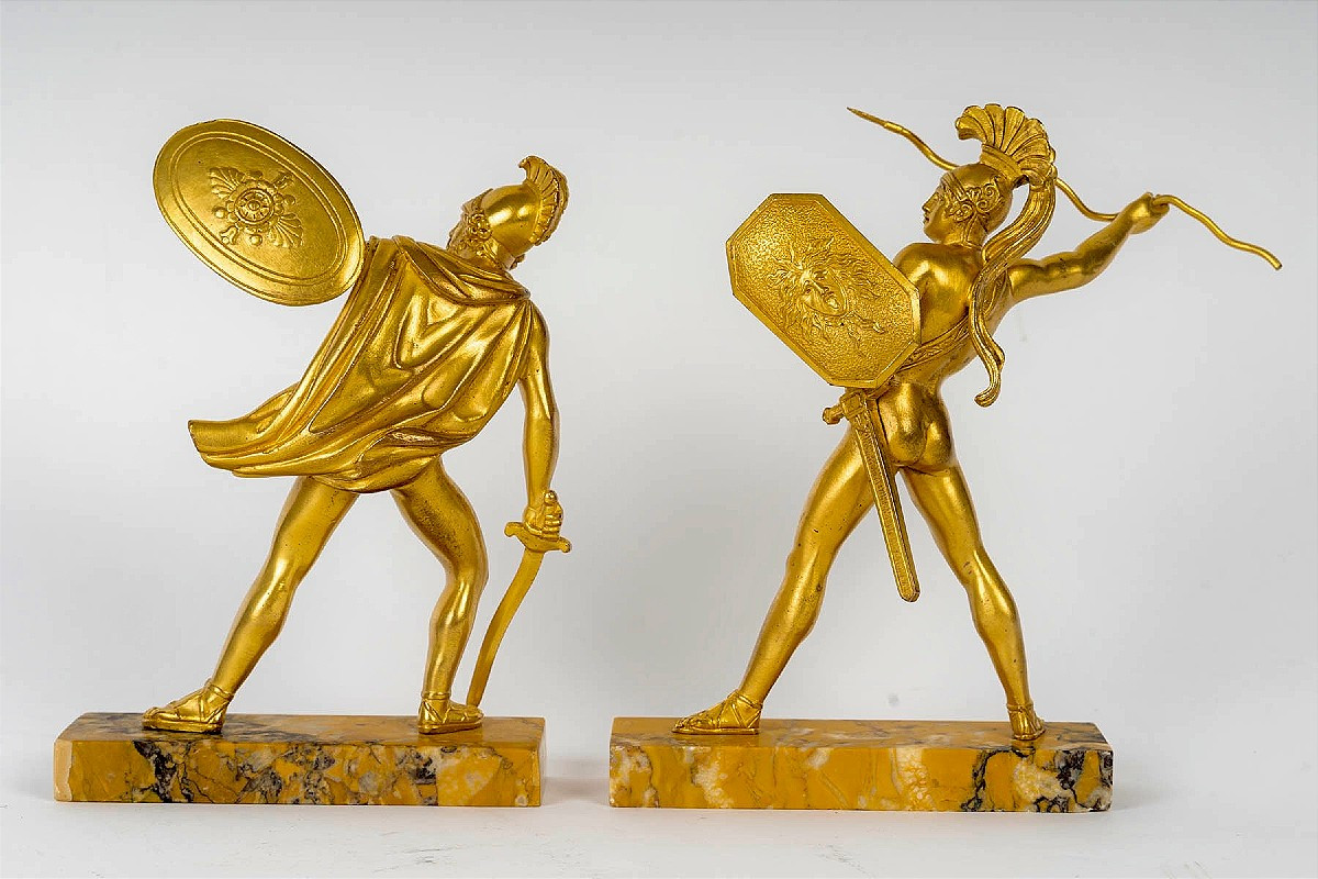 Pair Of 19th-century Neoclassical Style Gilt Bronze Sculptures -photo-4