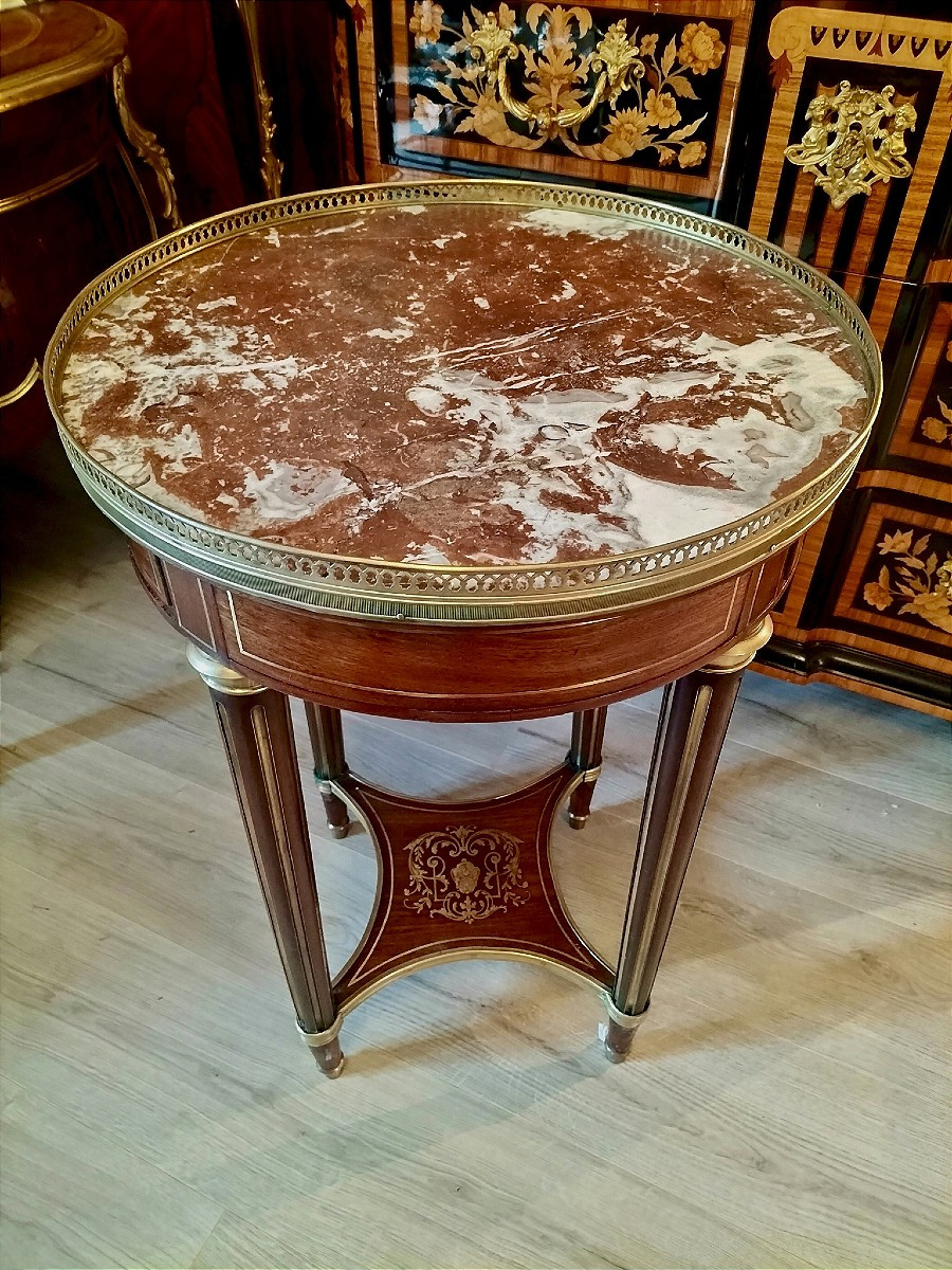 Table bouillote guéridon en acajou style Louis XVI Fin 19ème siècle 