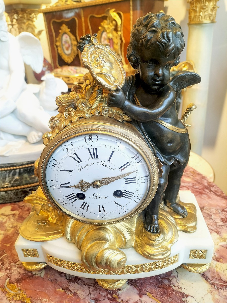 Pendule en bronze doré et patiné Époque Napoléon III -photo-4