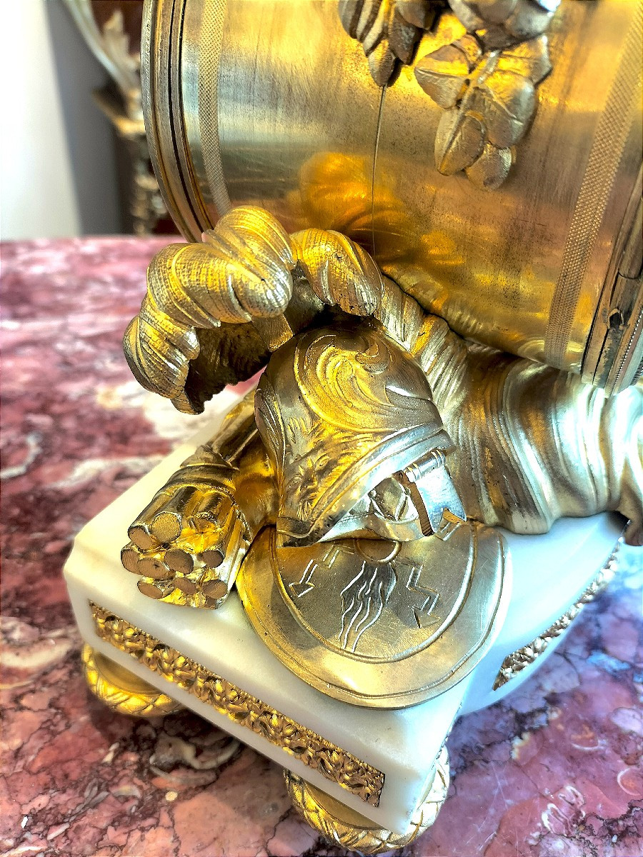 Pendule en bronze doré et patiné Époque Napoléon III -photo-6
