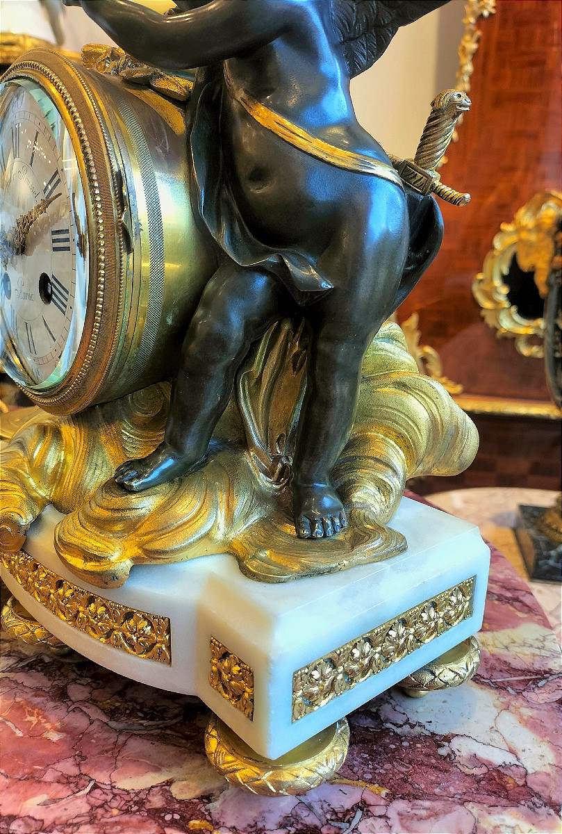 Pendule en bronze doré et patiné Époque Napoléon III -photo-8
