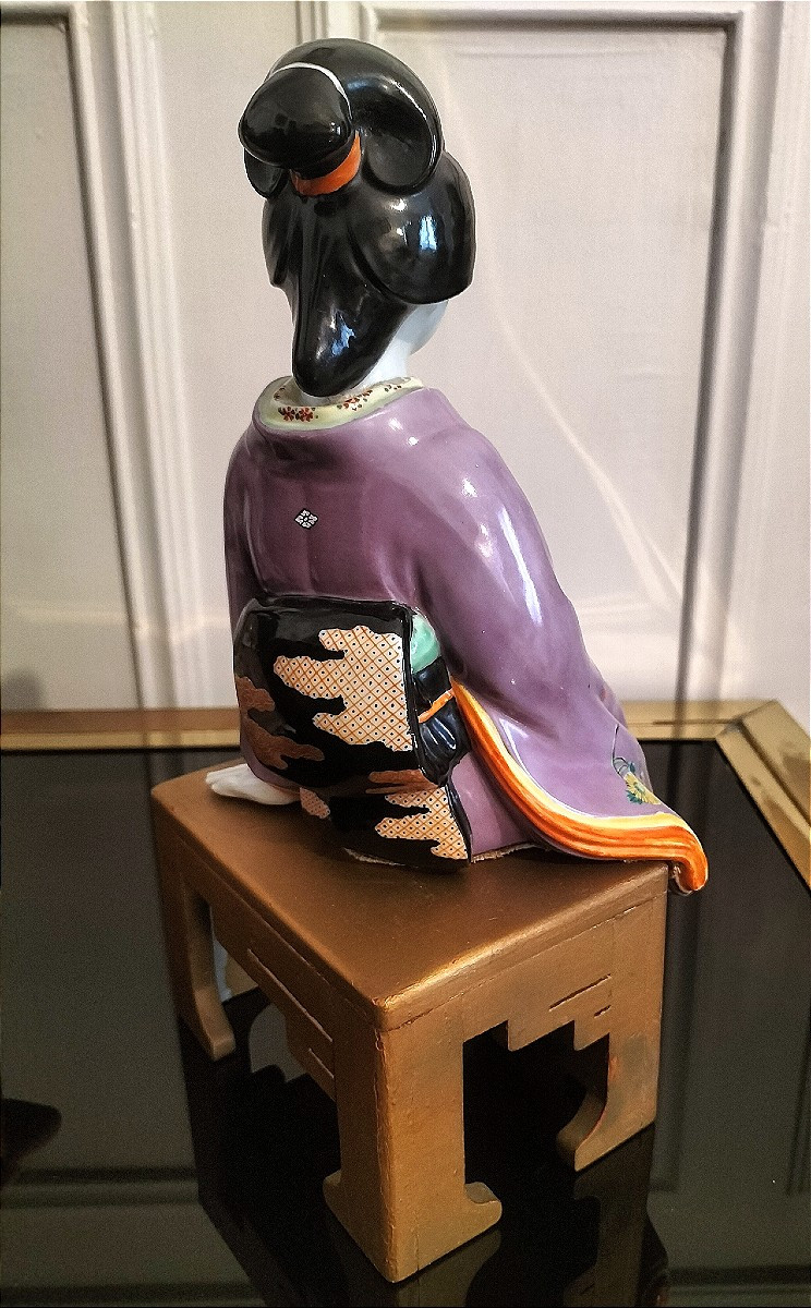 Paire de geisha en porcelaine Japon Époque Taishō  1912 - 1926 -photo-8