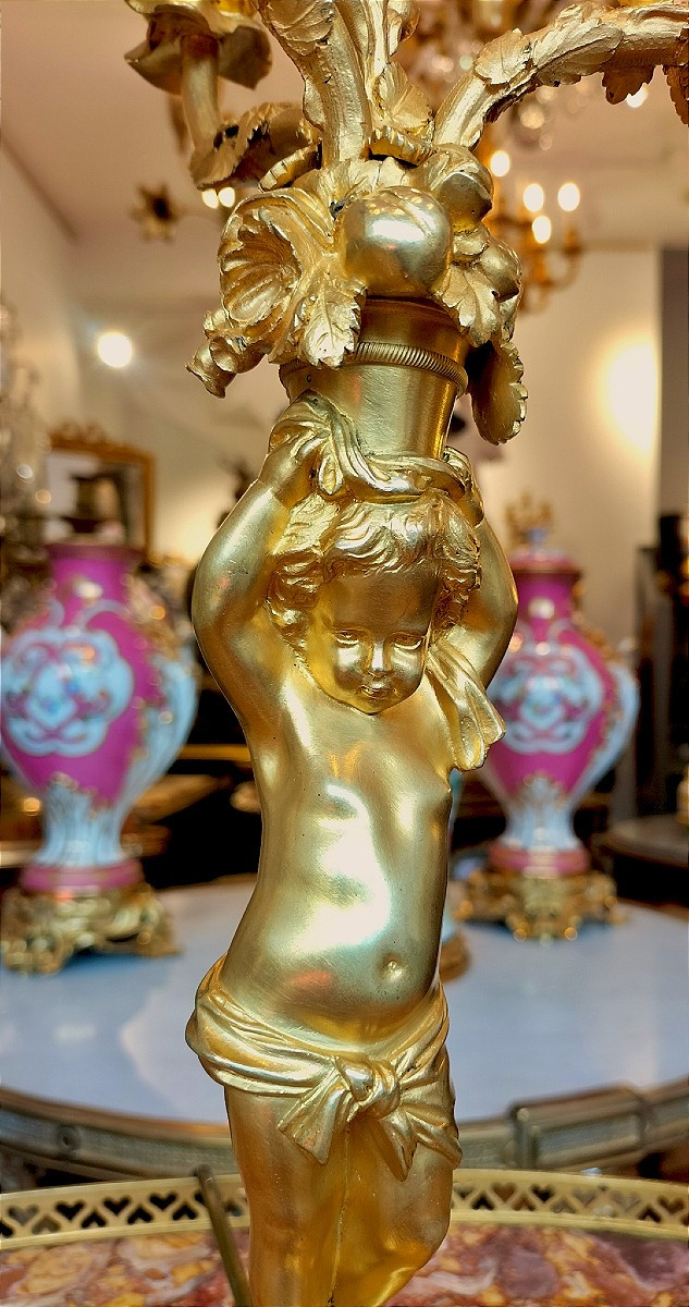 Pair Of Ormolu Candelabra Barbedienne 19th Century-photo-1