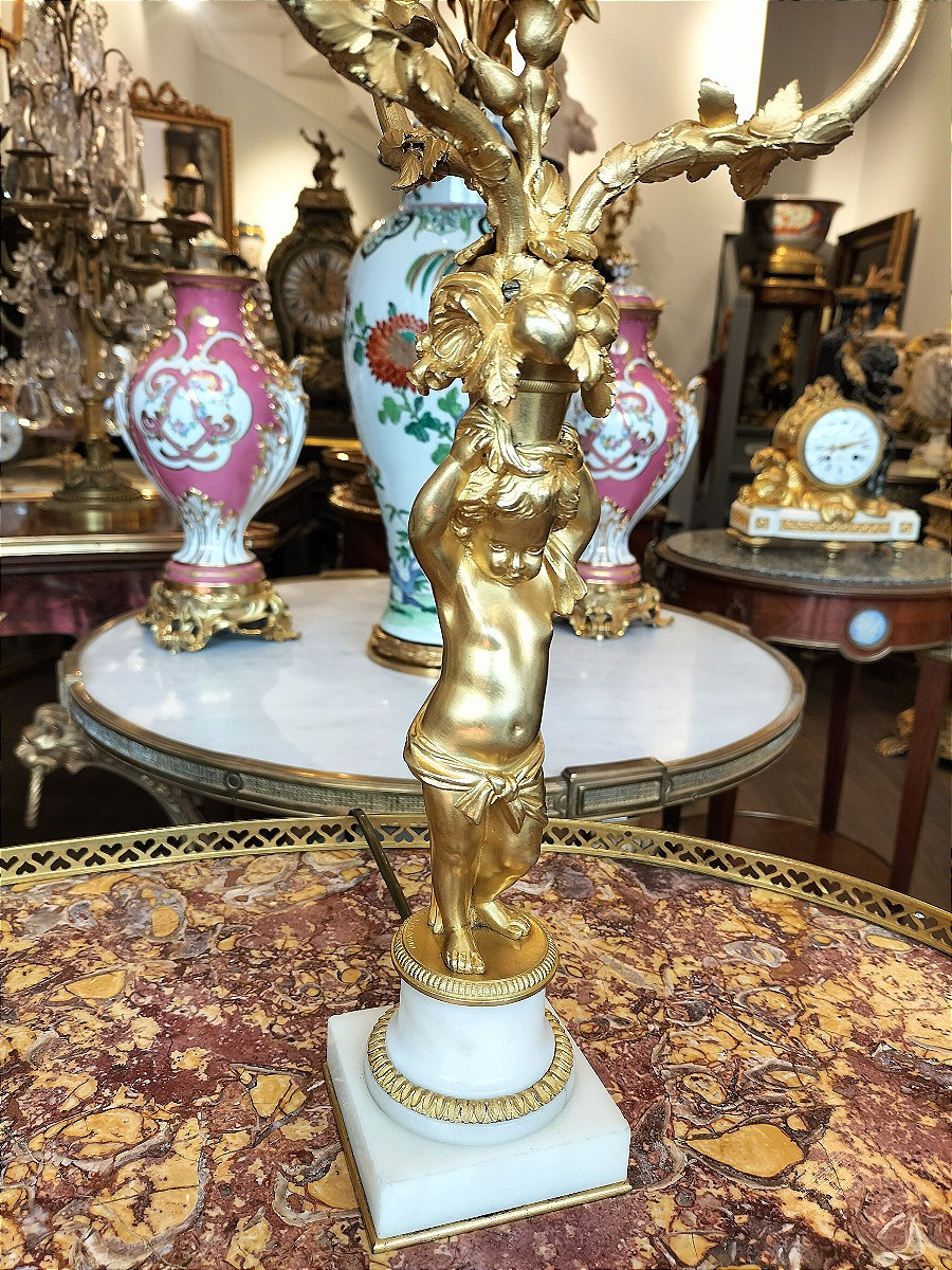 Pair Of Ormolu Candelabra Barbedienne 19th Century-photo-3