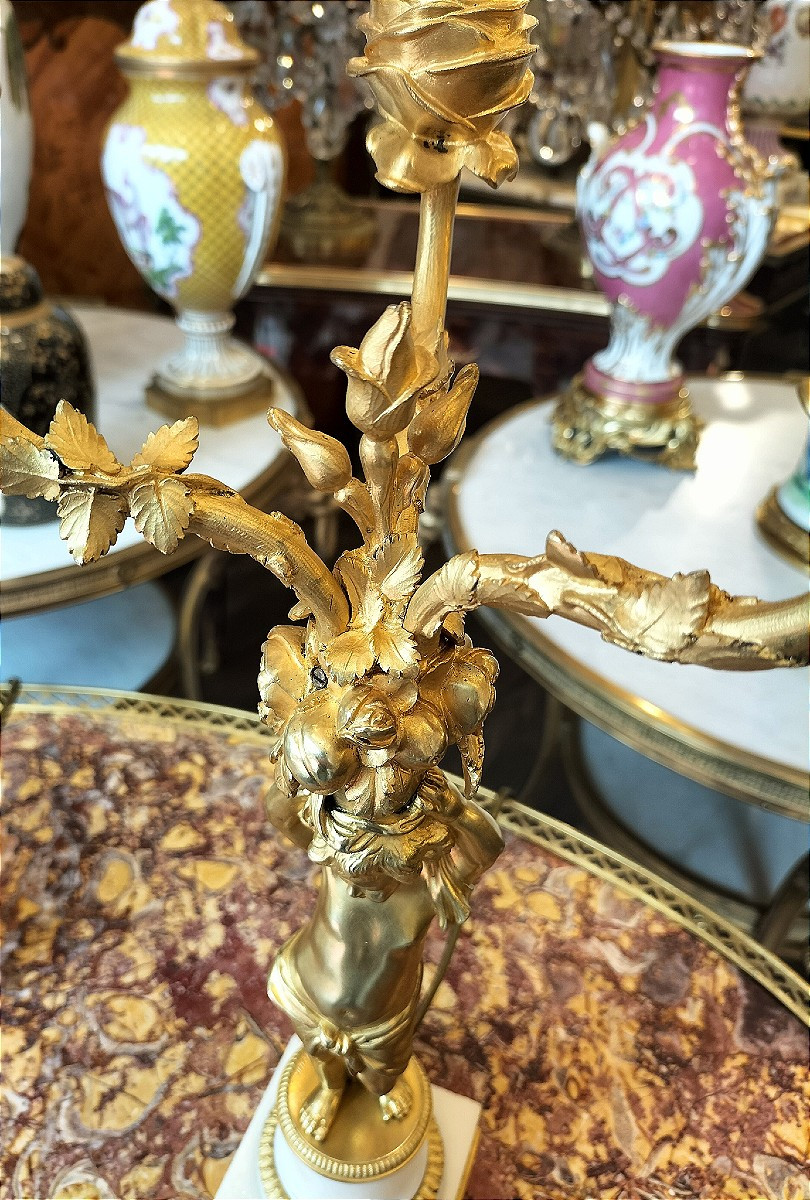 Pair Of Ormolu Candelabra Barbedienne 19th Century-photo-8