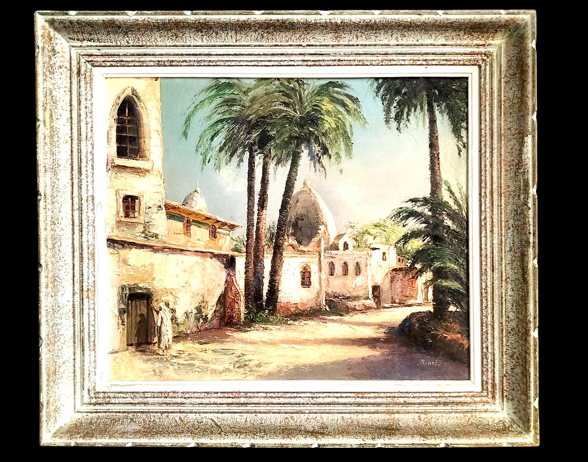 Peinture orientaliste huile sur toile signée Ribel-photo-2