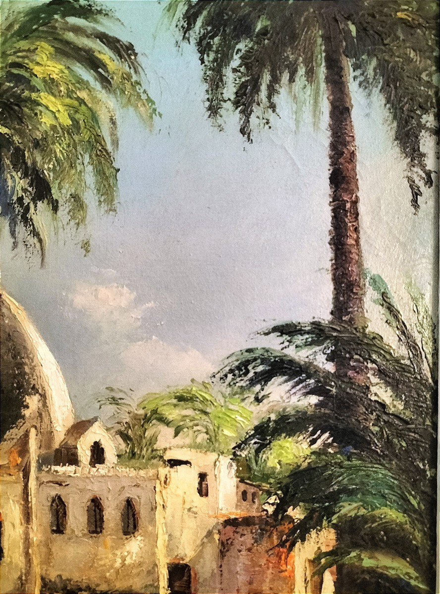 Peinture orientaliste huile sur toile signée Ribel-photo-3