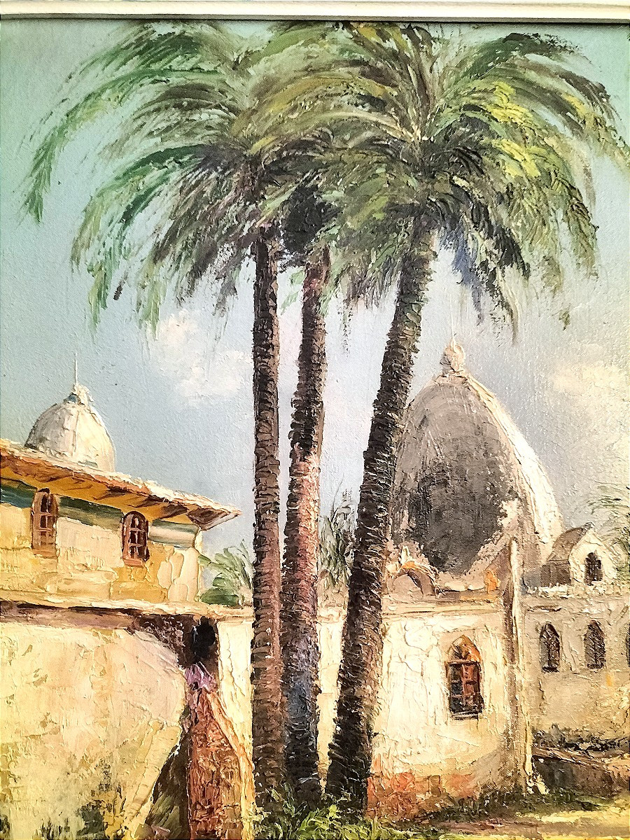 Peinture orientaliste huile sur toile signée Ribel-photo-5