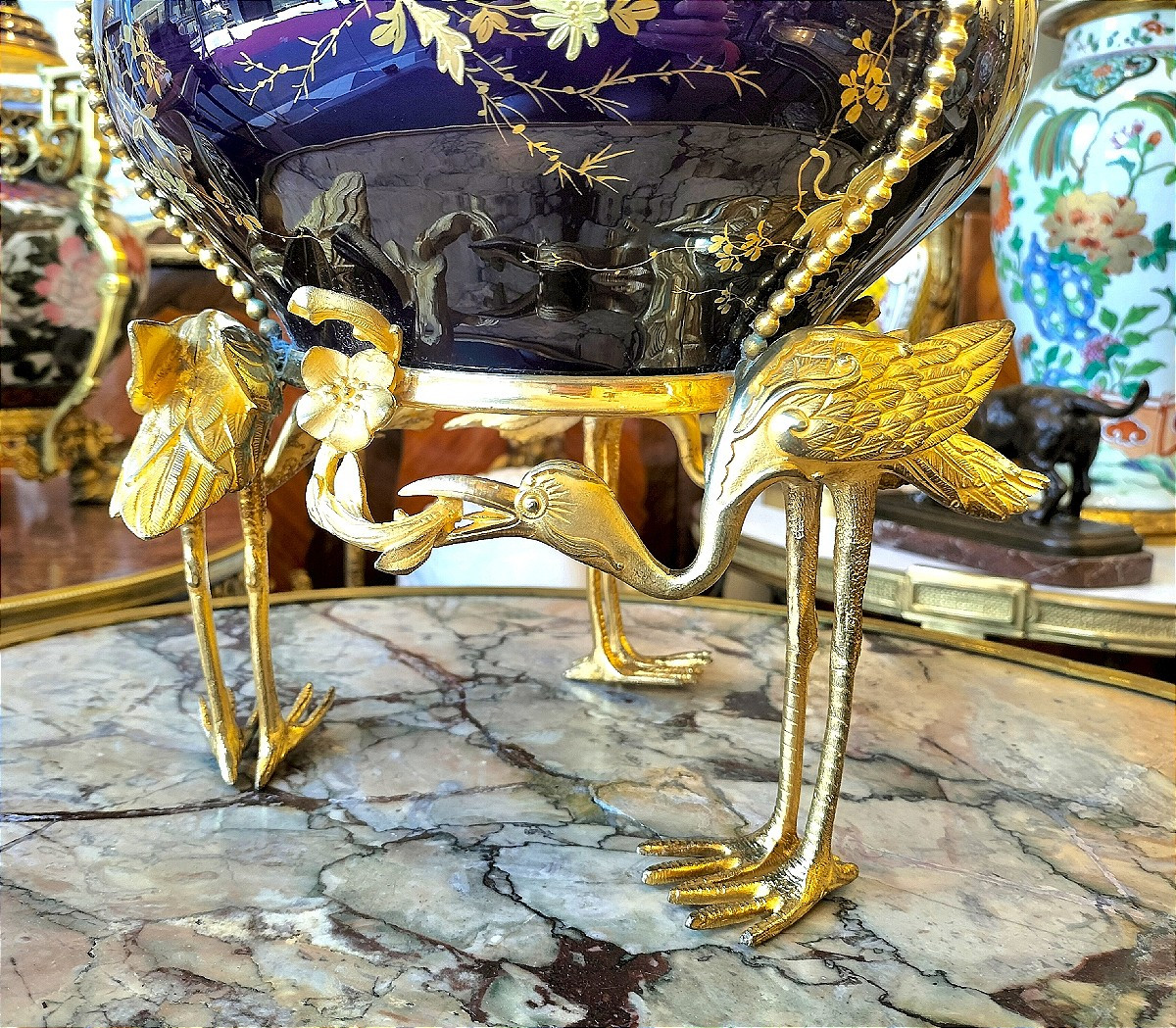 Art Nouveau Japanese Gilt Bronze-mounted Porcelain Bowl-photo-6