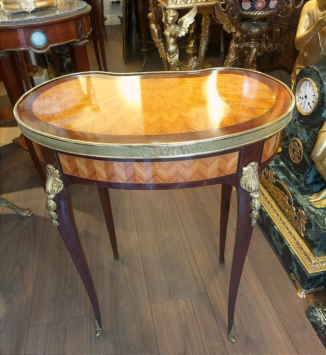 Marquetry And Ormolu Transition-style Pedestal Table-photo-3