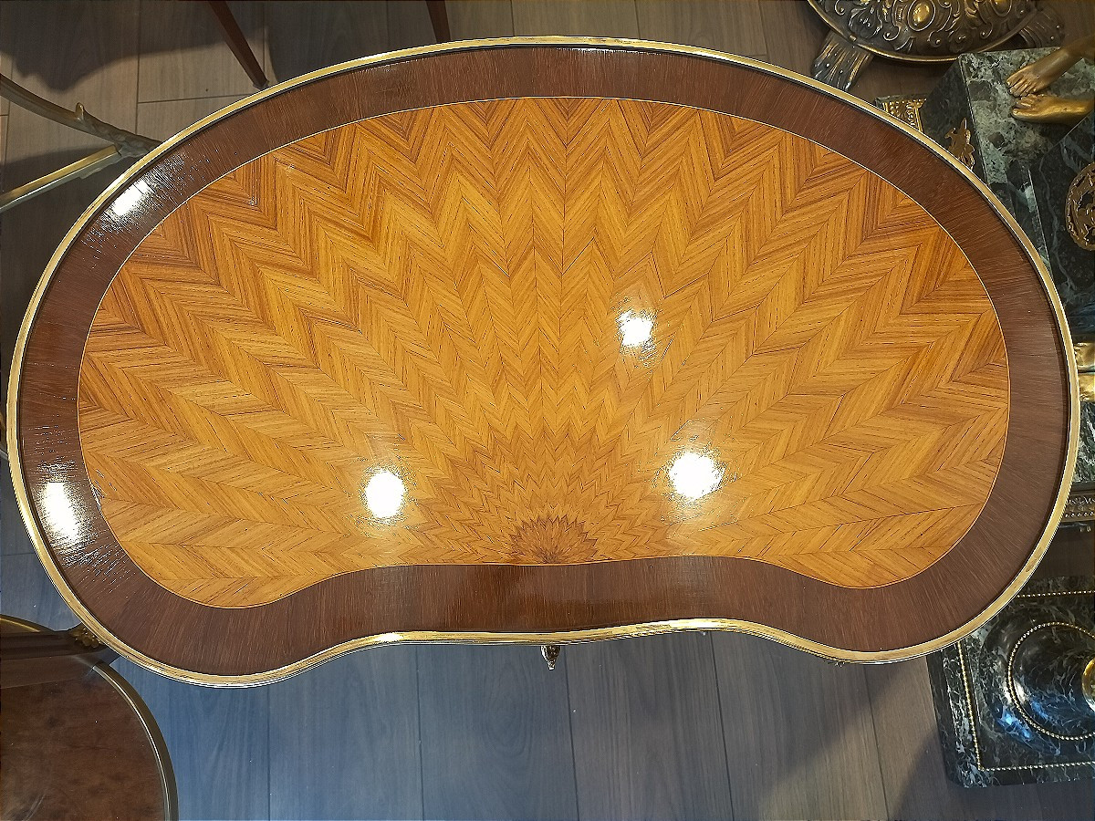 Marquetry And Ormolu Transition-style Pedestal Table-photo-5