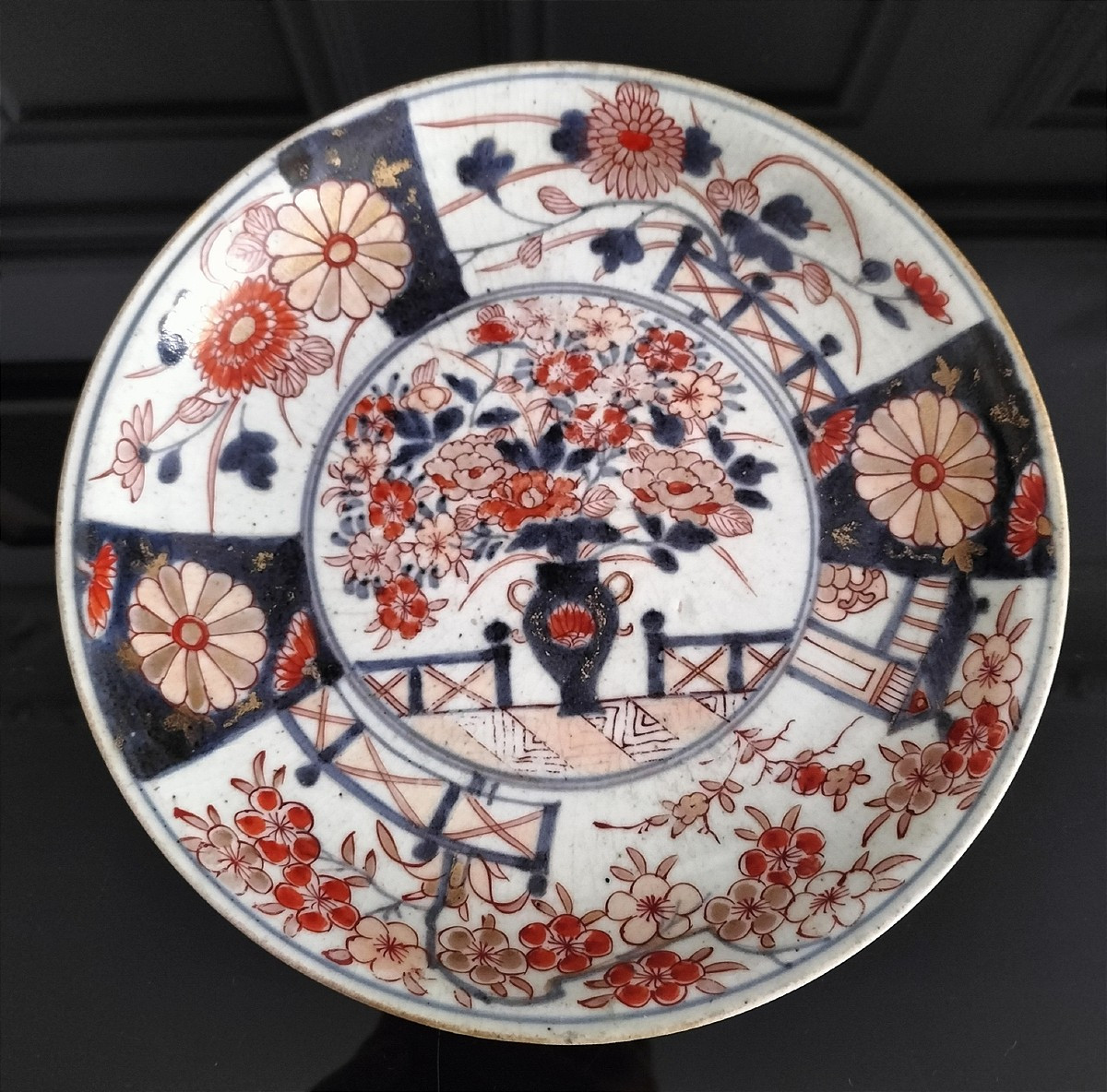 Suite de 3 assiettes en porcelaine Imari Japon Époque Edo  -photo-3