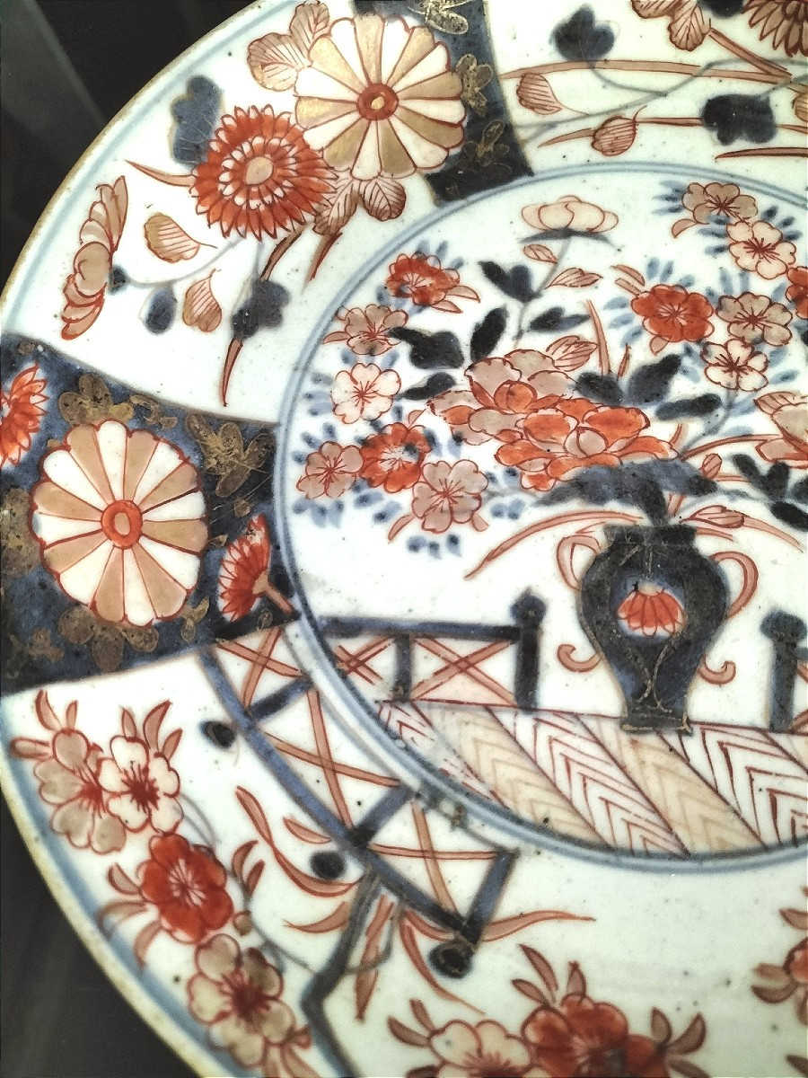 Suite de 3 assiettes en porcelaine Imari Japon Époque Edo  -photo-4