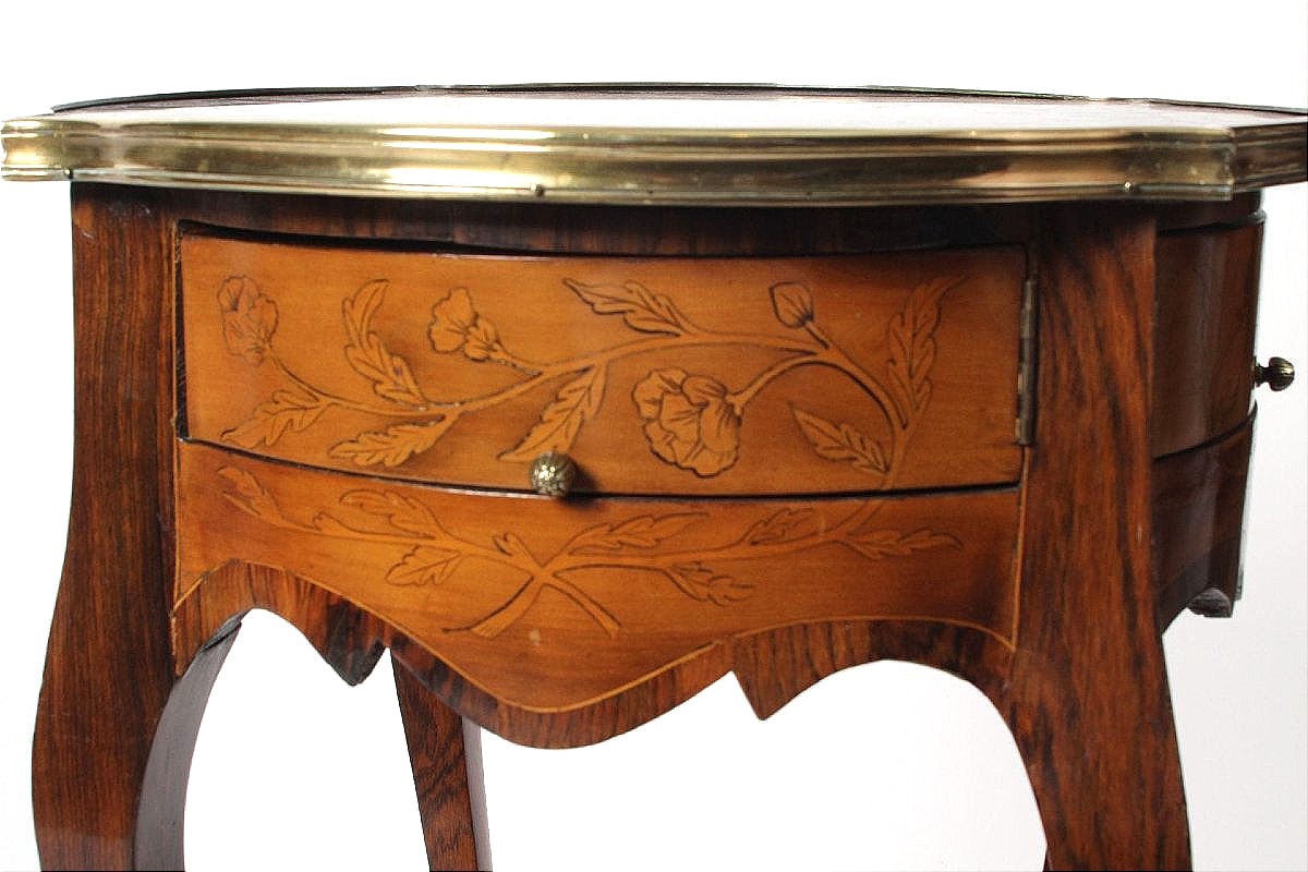 Transition Style Marquetry Coffee Table-photo-3