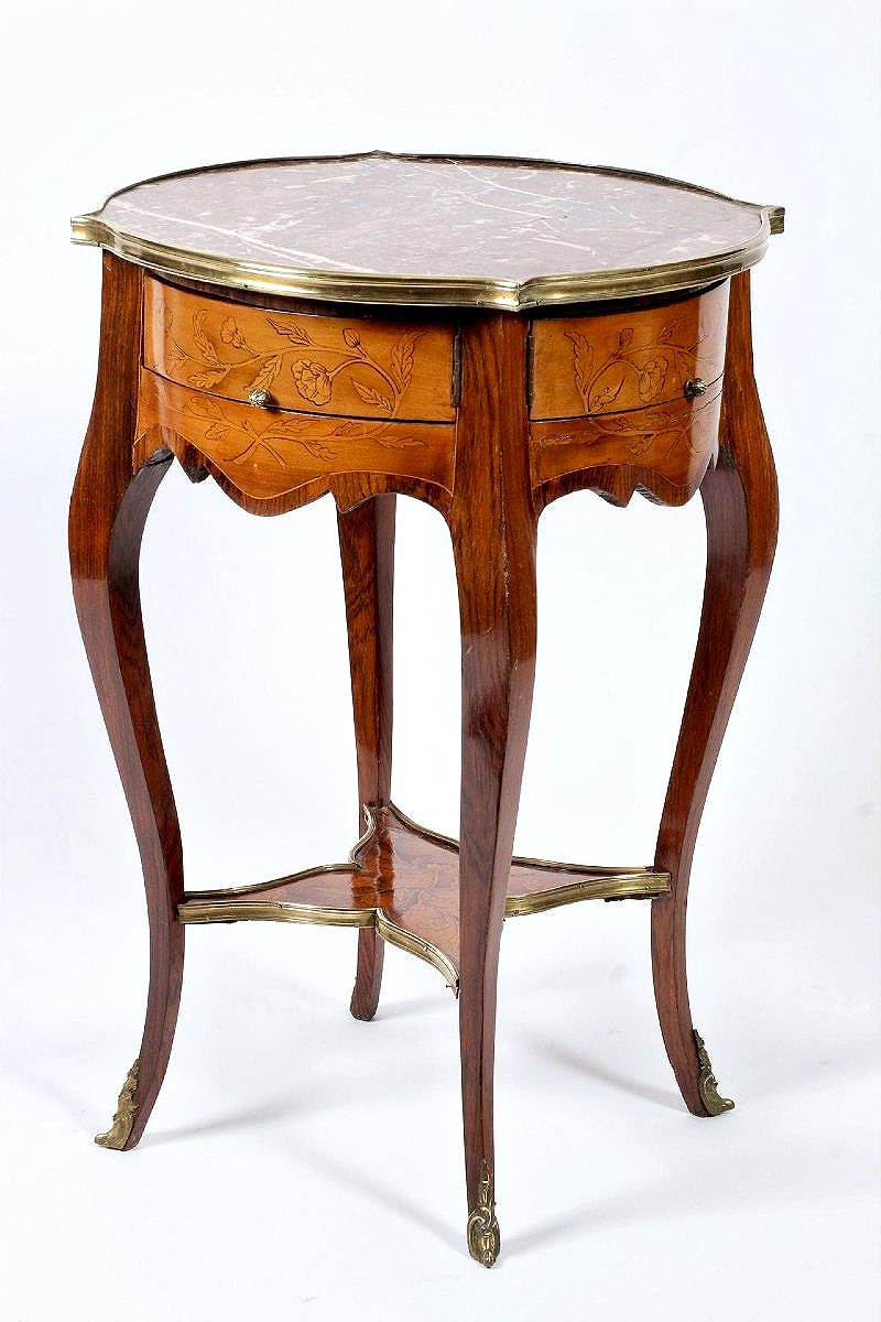Transition Style Marquetry Coffee Table