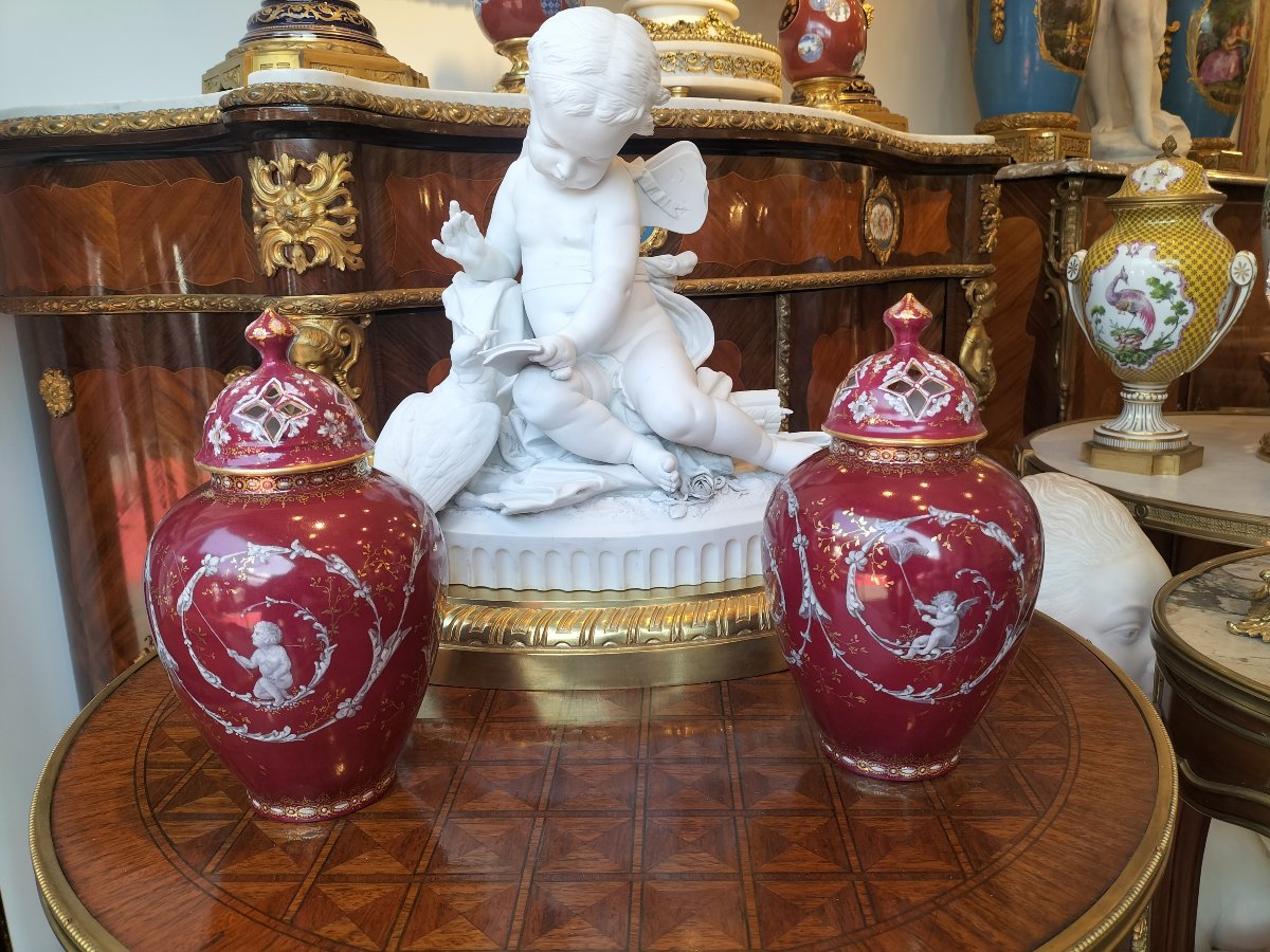 Paire de petits vases en porcelaine Époque Napoléon III -photo-2
