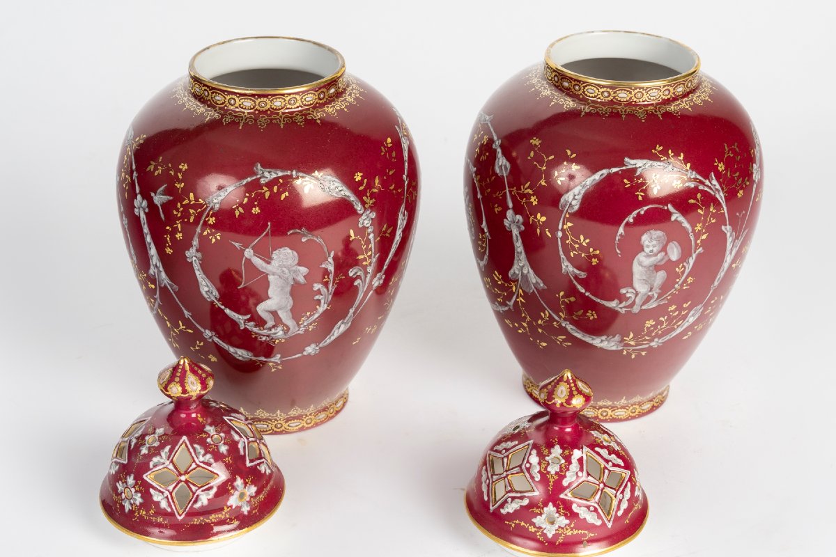 Paire de petits vases en porcelaine Époque Napoléon III -photo-3