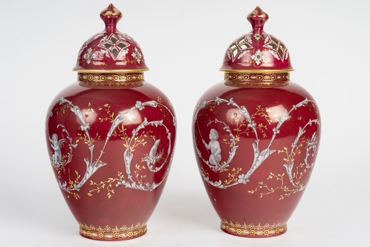 Paire de petits vases en porcelaine Époque Napoléon III -photo-4