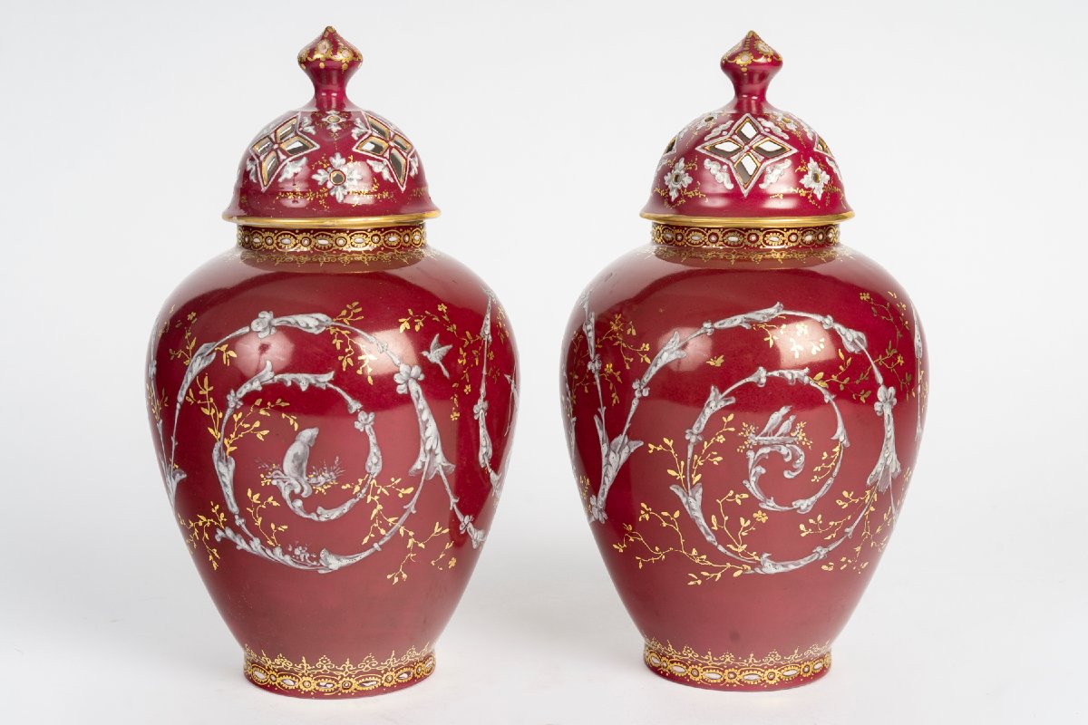 Paire de petits vases en porcelaine Époque Napoléon III -photo-3