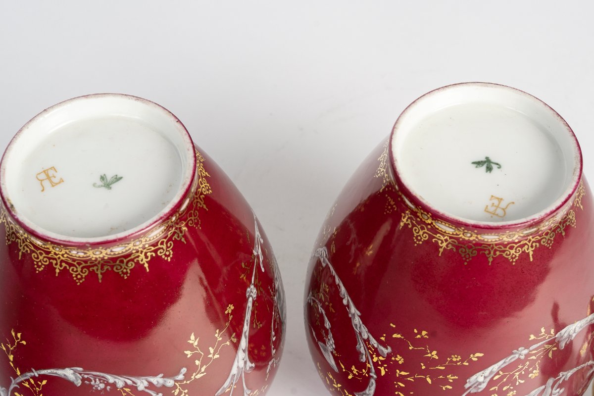 Paire de petits vases en porcelaine Époque Napoléon III -photo-6