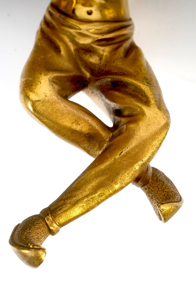 Suite de 3 appliques en bronze doré dit " aux chinois " circa 1940-photo-5