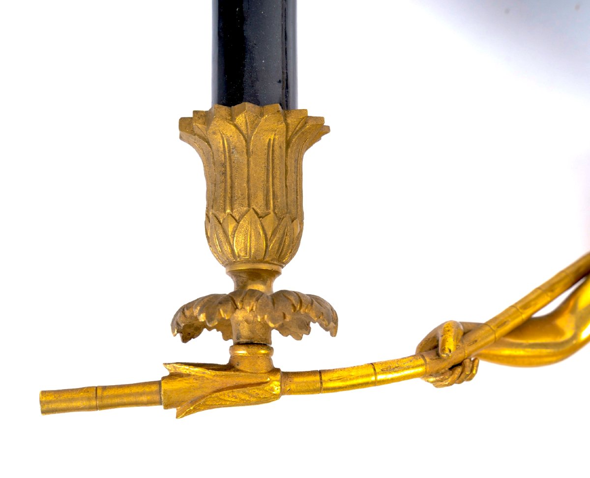 Suite de 3 appliques en bronze doré dit " aux chinois " circa 1940-photo-6