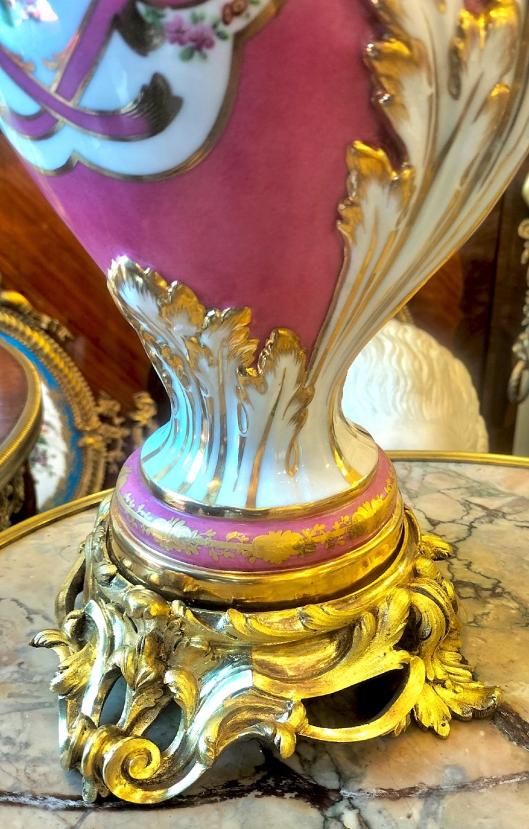 Paire de vases en porcelaine de Samson monture bronze doré 19ème siècle -photo-5