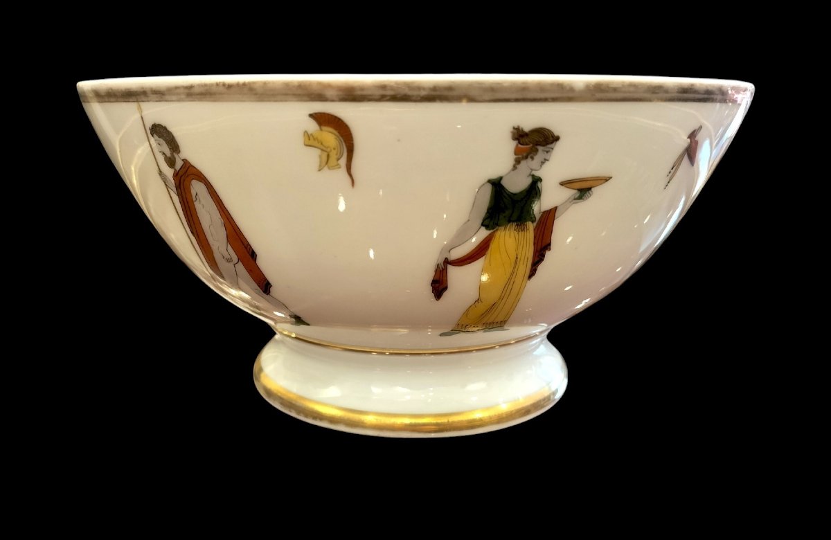 Attributed To Dagoty: Large Porcelain Bowl, Empire Period-photo-3