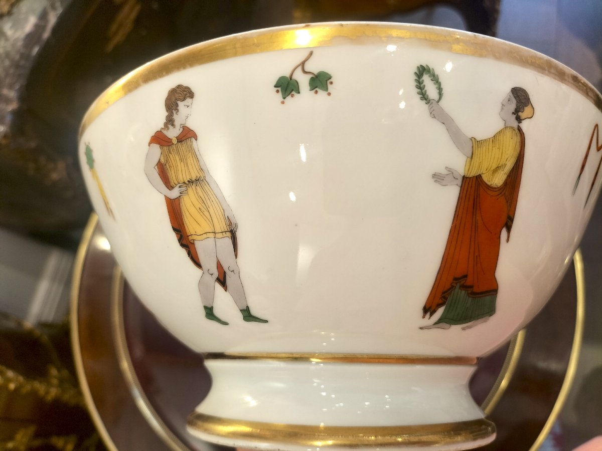 Attributed To Dagoty: Large Porcelain Bowl, Empire Period-photo-4