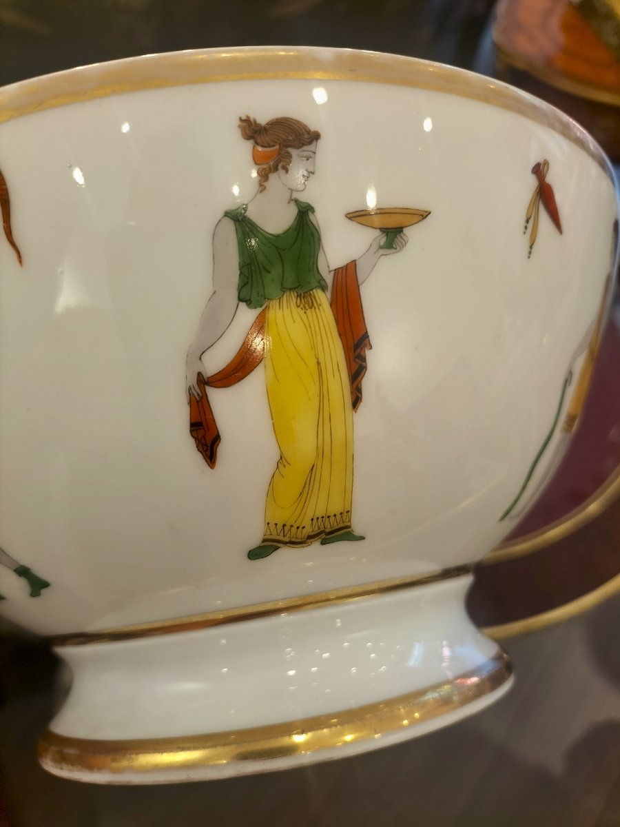 Attributed To Dagoty: Large Porcelain Bowl, Empire Period-photo-3