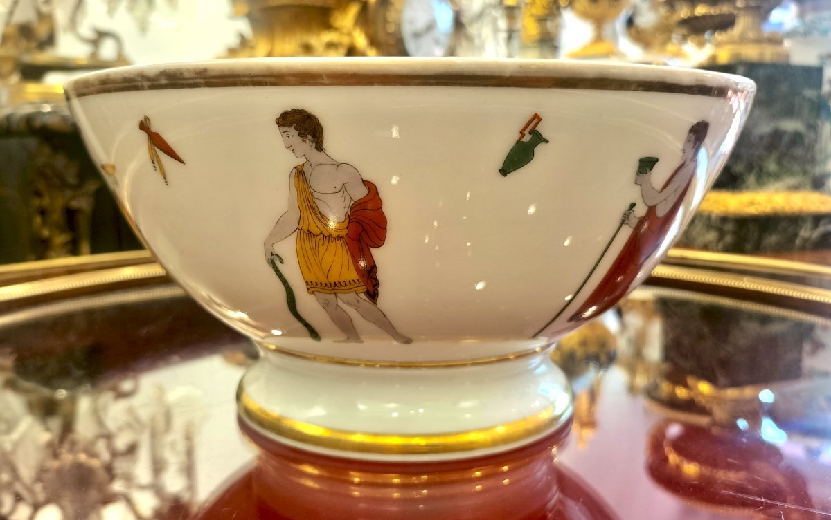 Attributed To Dagoty: Large Porcelain Bowl, Empire Period-photo-1