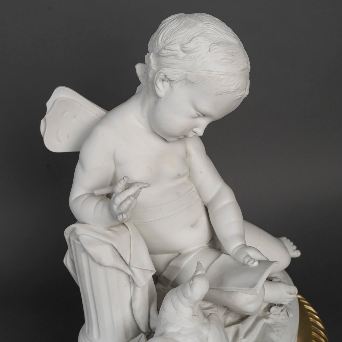 Sculpture en biscuit et bronze doré 19ème siècle -photo-2