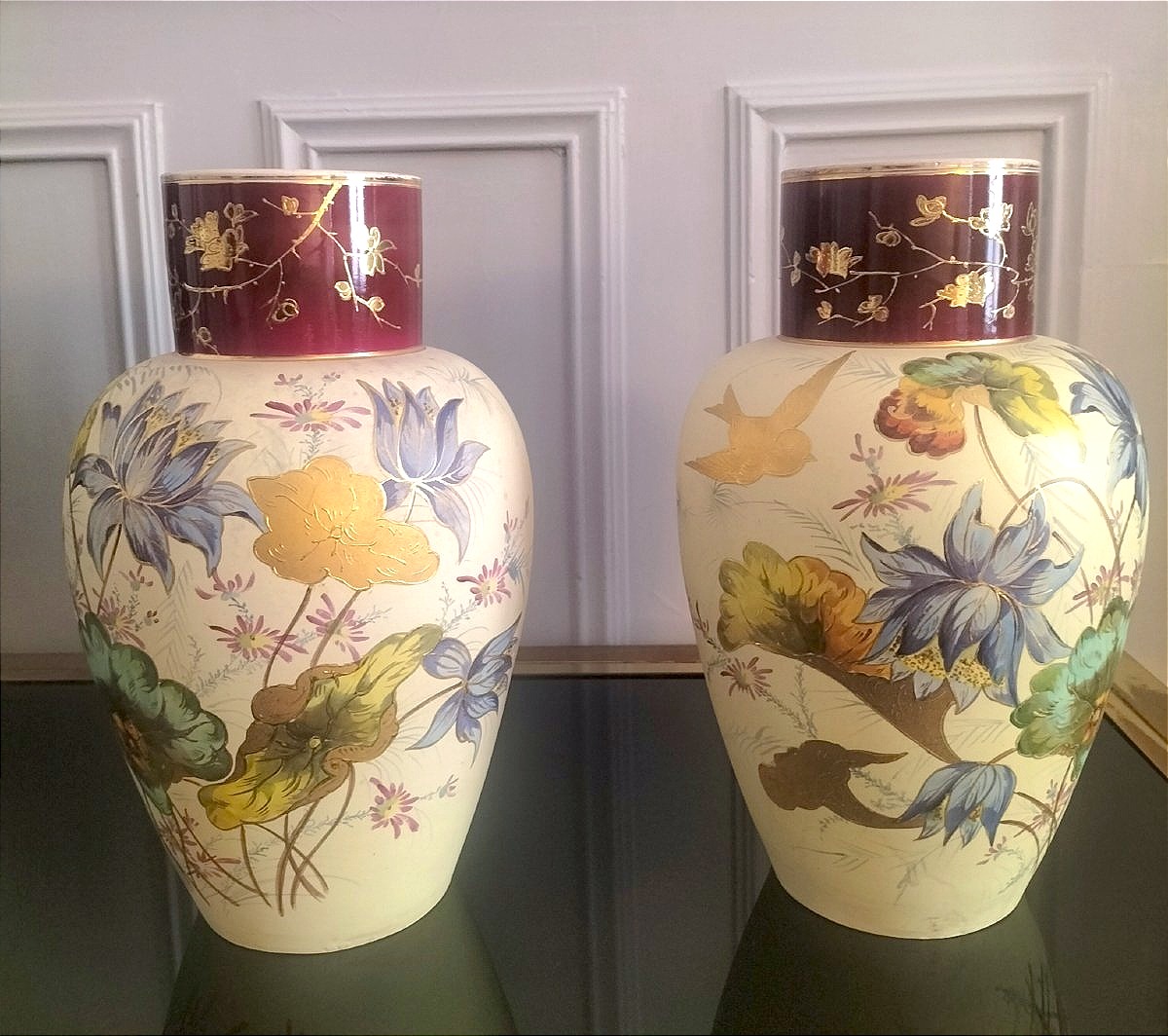 Paire de vases en céramique Époque Art Nouveau -photo-4