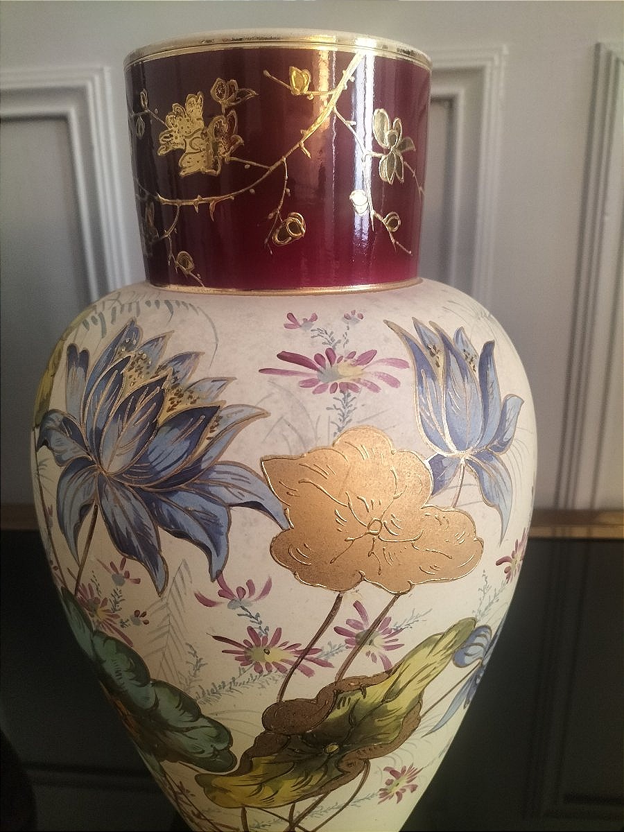 Paire de vases en céramique Époque Art Nouveau -photo-1
