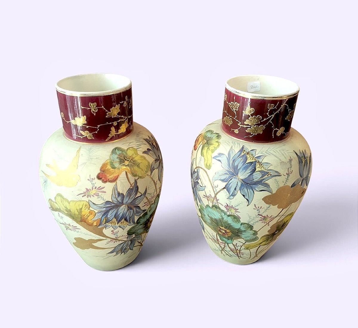 Paire de vases en céramique Époque Art Nouveau -photo-5