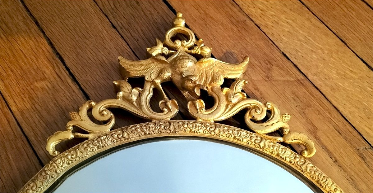 Pair Of Gilded Bronze Mirror Sconces From The Early 20th Century -photo-4