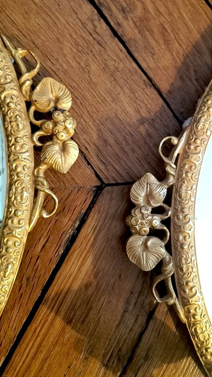 Pair Of Gilded Bronze Mirror Sconces From The Early 20th Century -photo-7