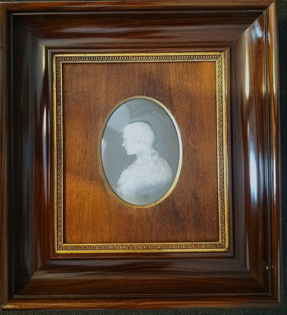 Limoges "pâte Sur Pâte" Porcelain Medallion -photo-2