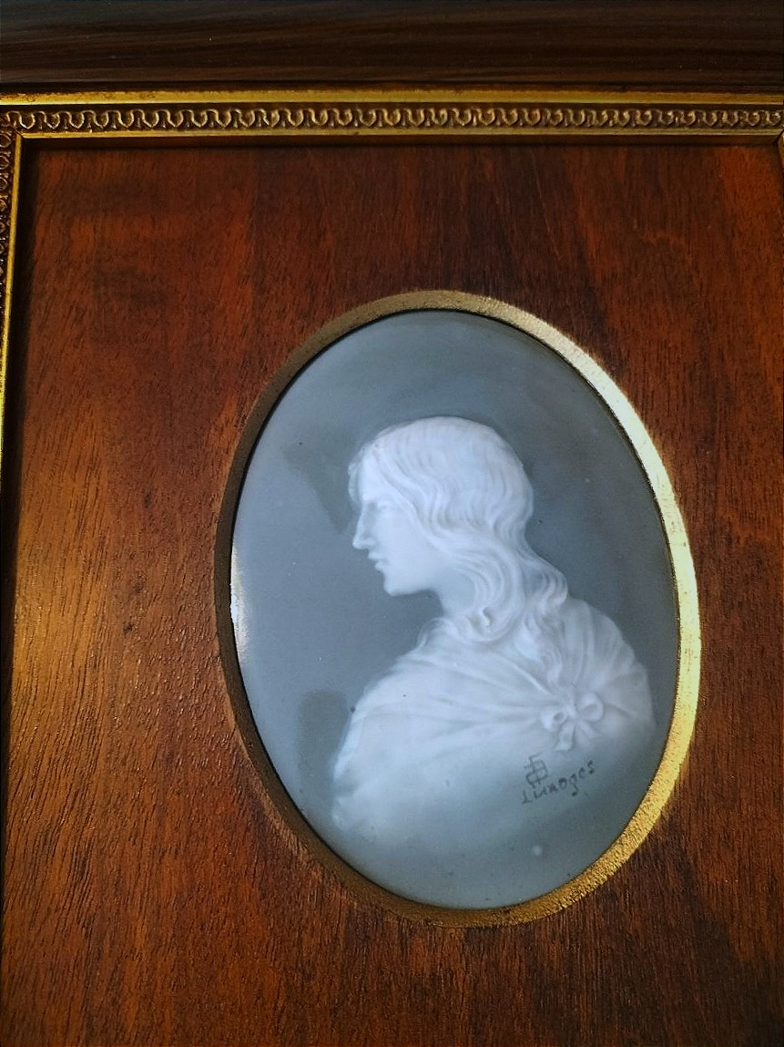 Limoges "pâte Sur Pâte" Porcelain Medallion -photo-4
