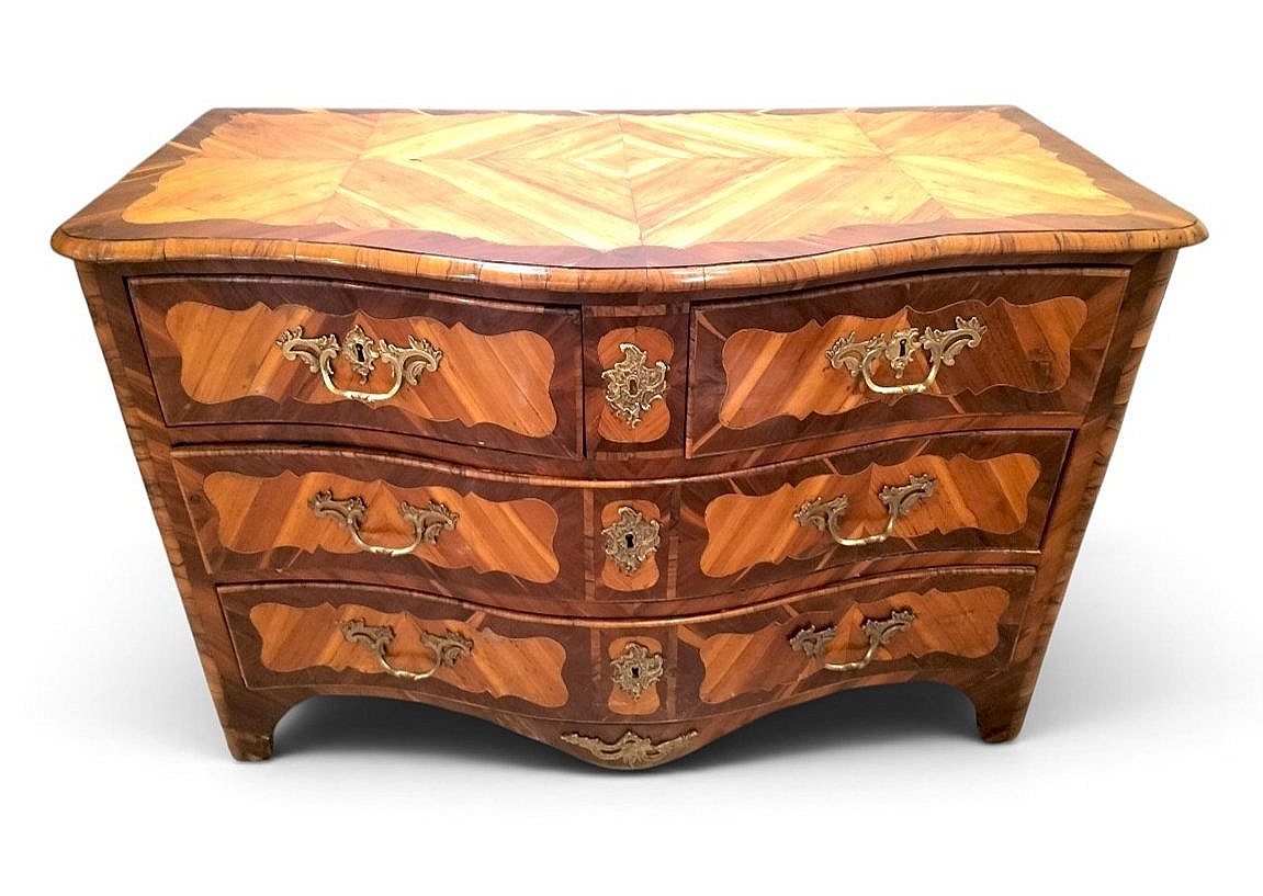 Commode en marqueterie époque Louis XV 18ème siècle -photo-6