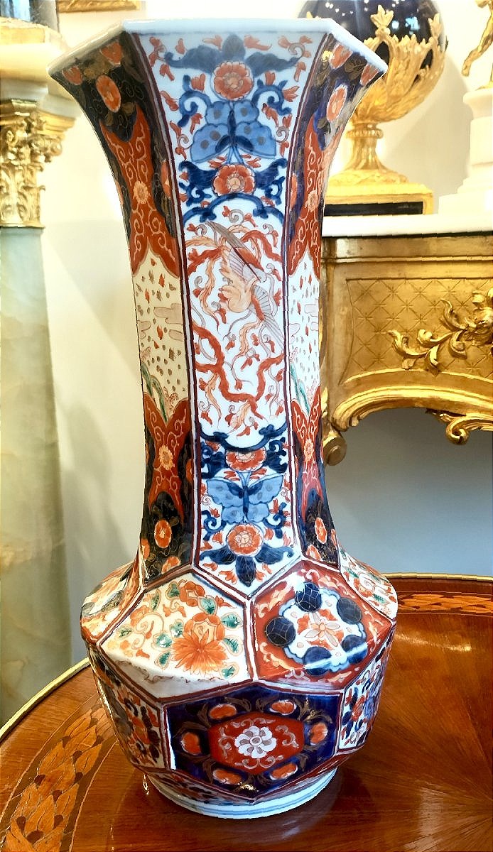 Pair Of Imari Porcelain Vases From Japan, Meiji Period-photo-3