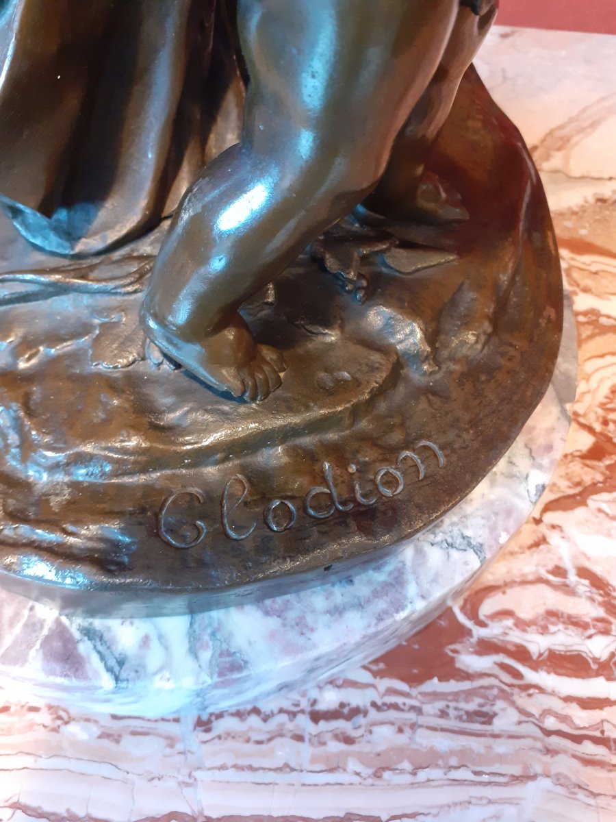 Importante sculpture en bronze signé Clodion-photo-3